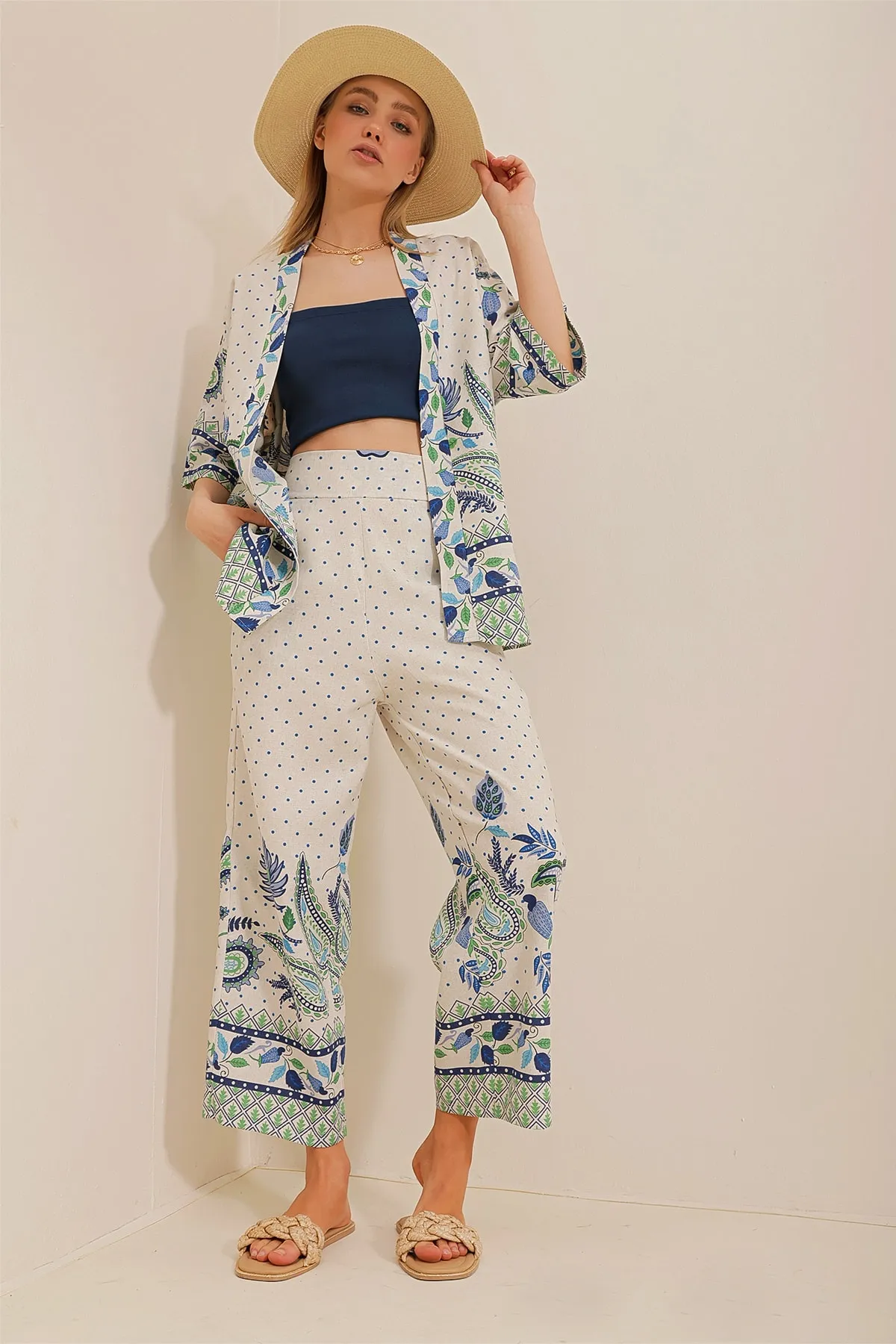 Trend Alaçatı Stili  Zweiteiler - Beige - Regular Fit