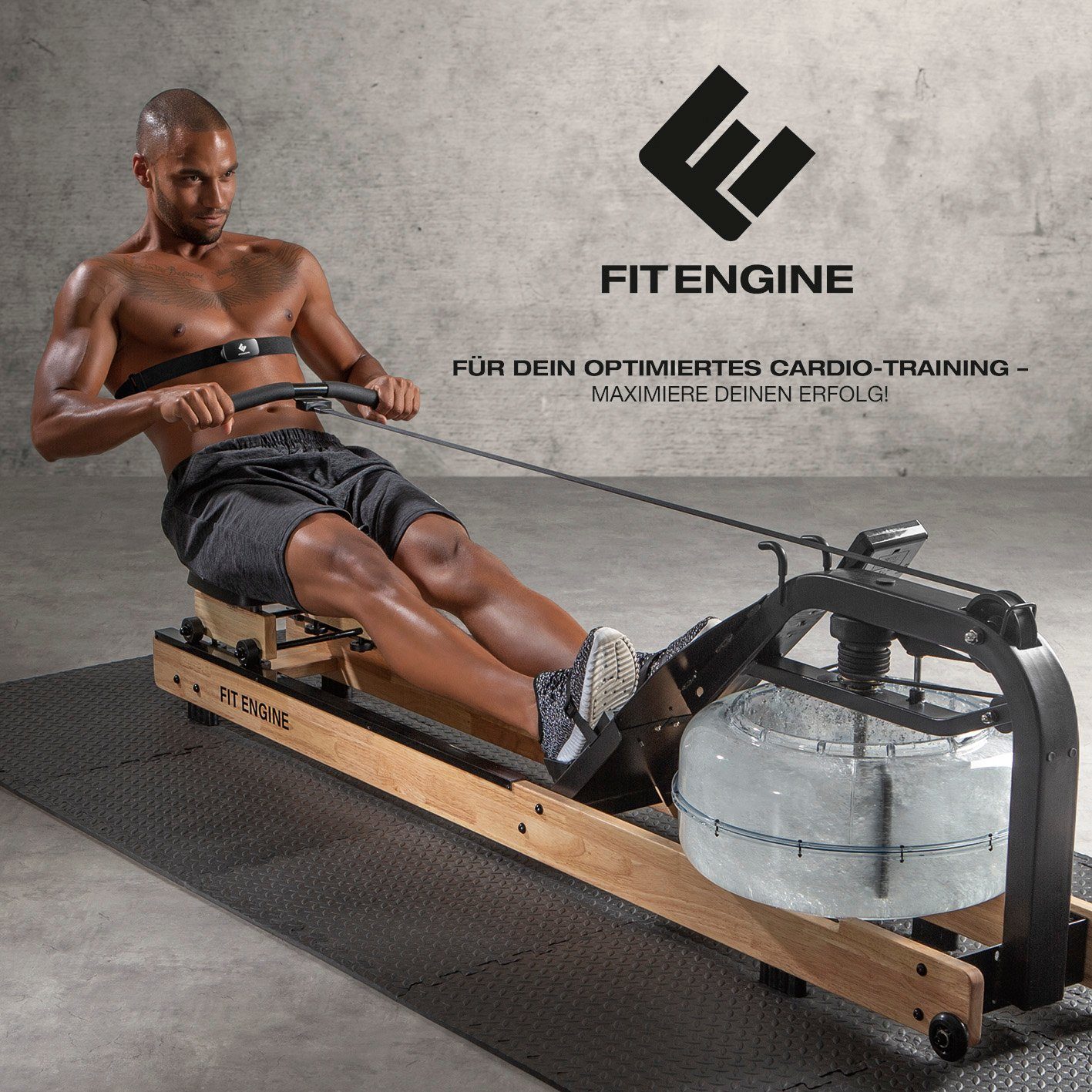 FitEngine Herzfrequenzsensor Herzfrequenzmesser schwarz 70-90 cm