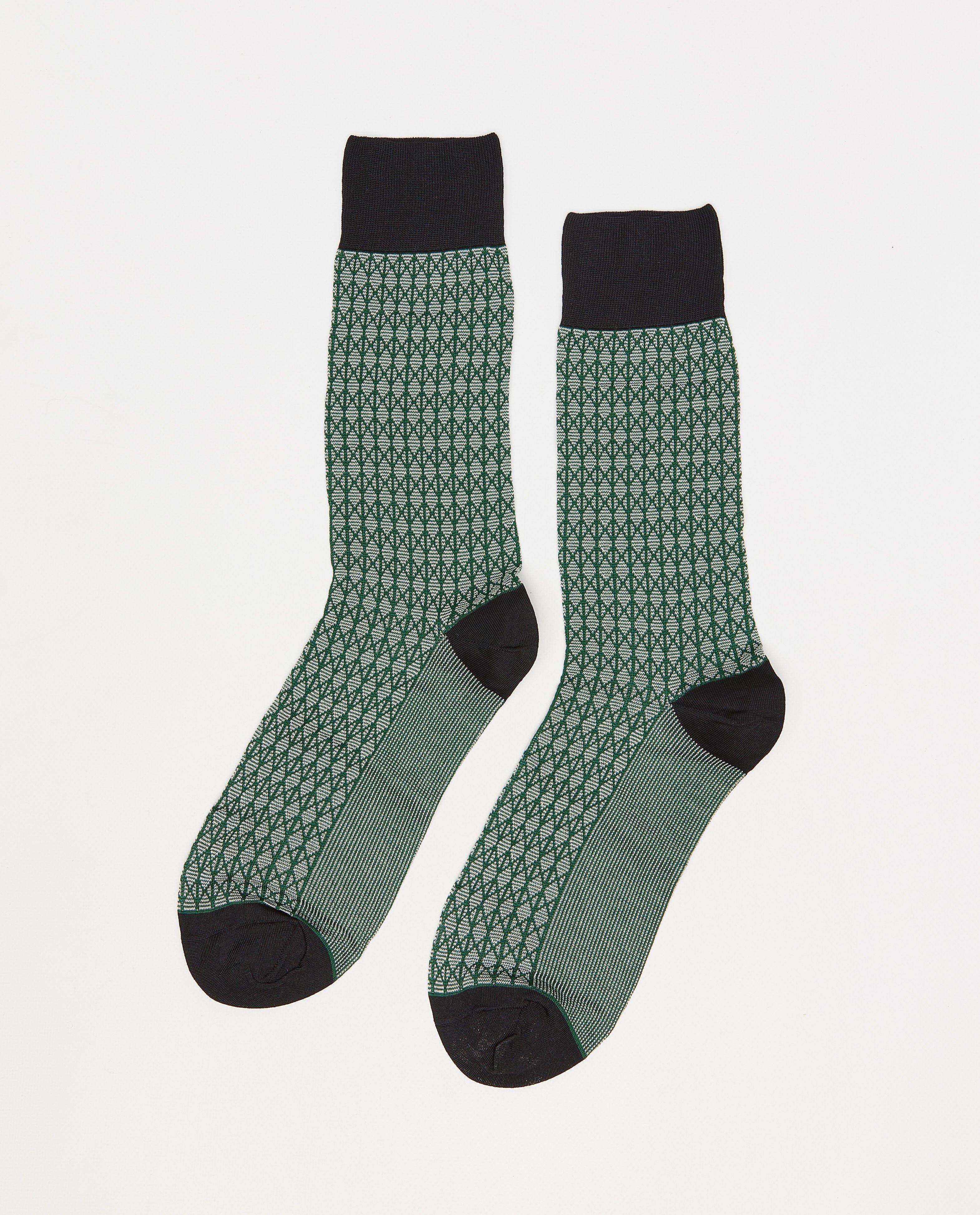 Zen férfi színes blokkos zokni, khaki 40-45-ös méret