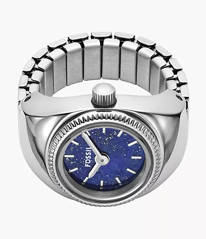 Fossil Ringuhr 2-Zeiger-Werk Edelstahl