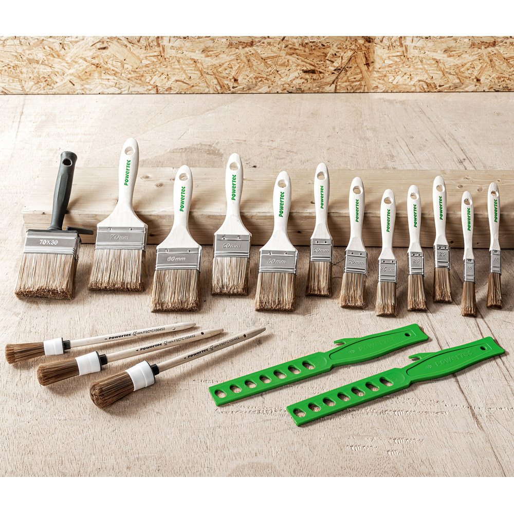 Powertec Color Pinsel-Set „Pro XXL“, Lasurpinsel - 17 tlg.
