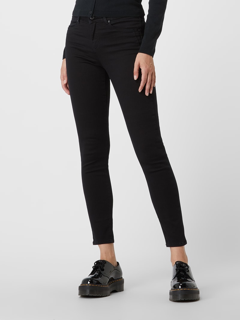 Skinny Fit Jeans mit Bio-Anteil Modell 'Ana' in schwarz