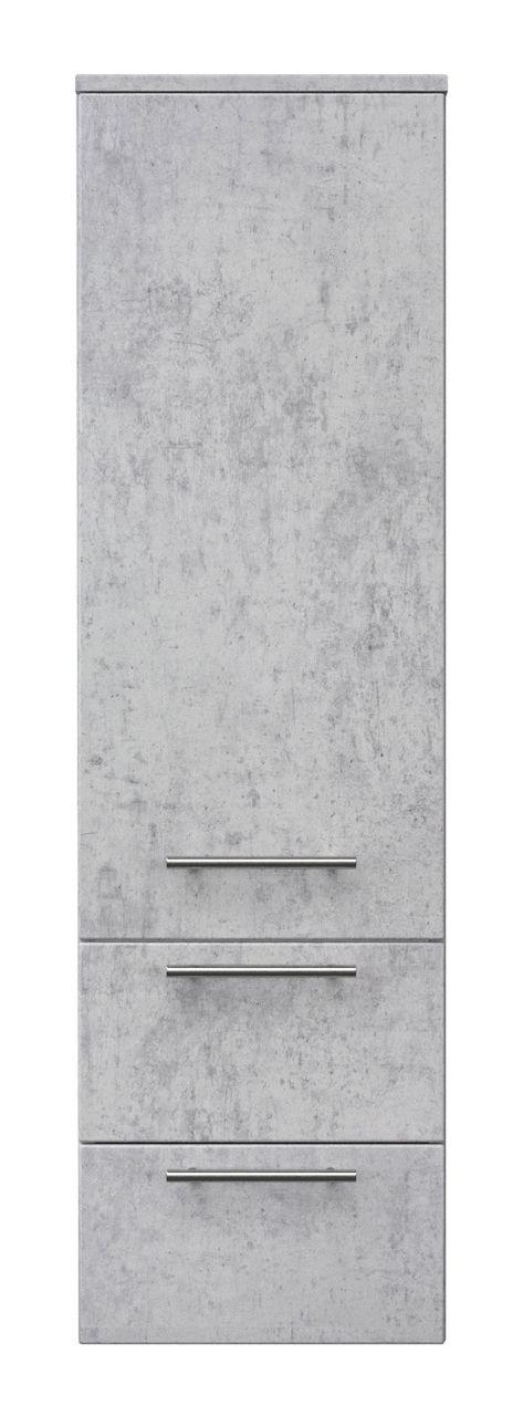 Posseik Hochschrank 120 cm in Beton mit Glaseinlagen