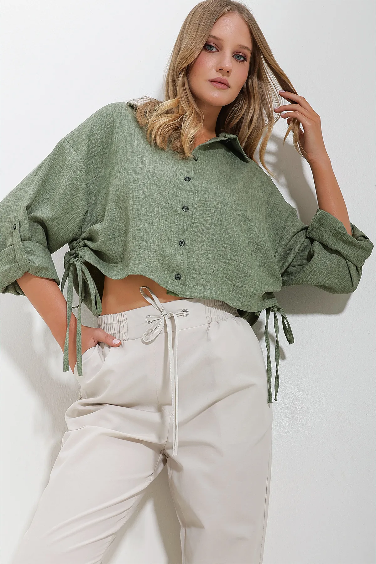 Trend Alaçatı Stili  Hemd - Khaki - Regular Fit