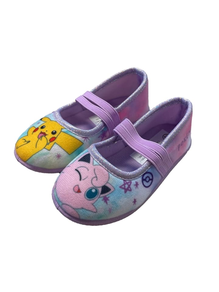 Pokémon Hausschuhe mit Pokémon Pikachu und Jigglypuff Motiv, in Lila, Ballerina design günstig kaufen