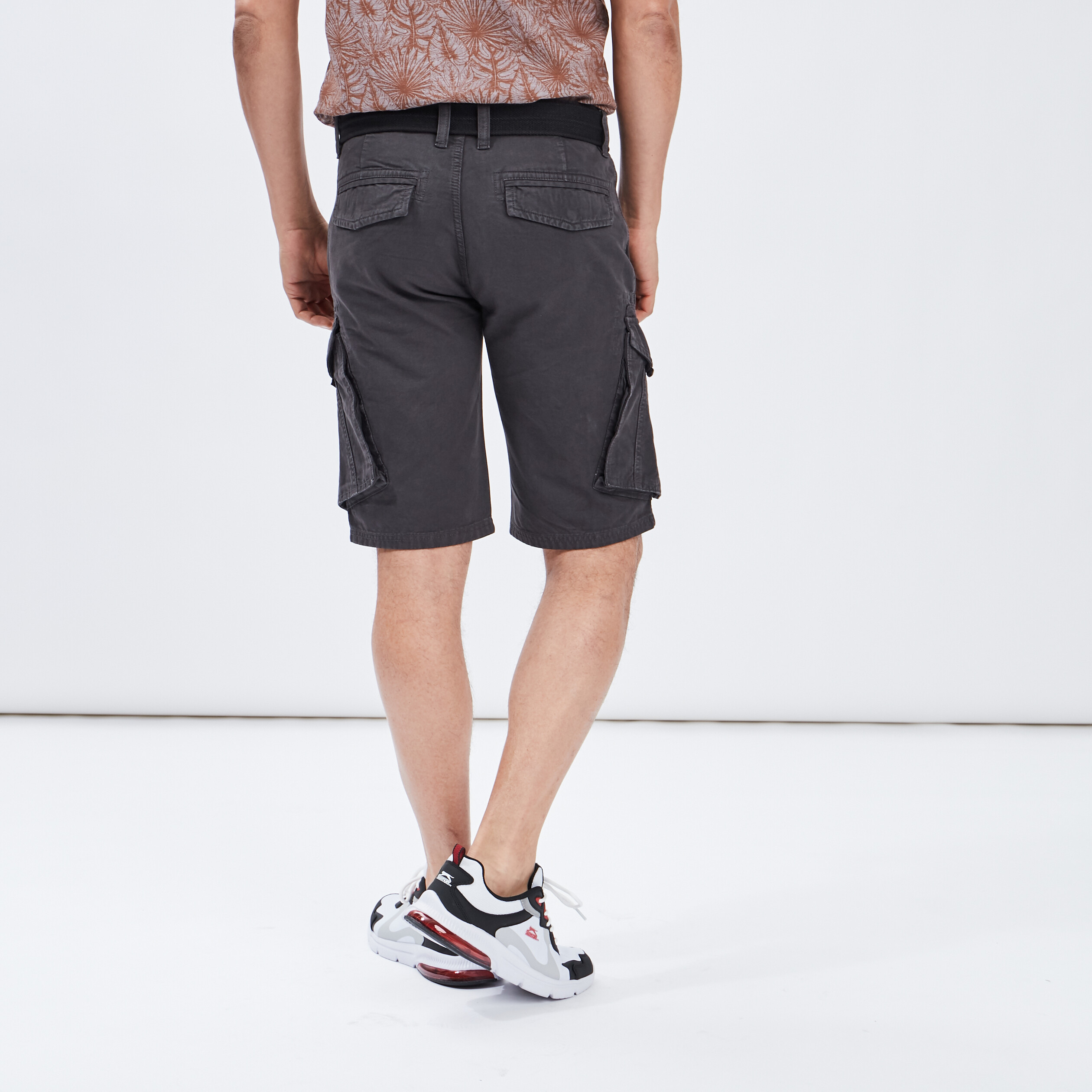 Bermuda regular avec ceinture Trappeur gris foncé homme | La Halle
