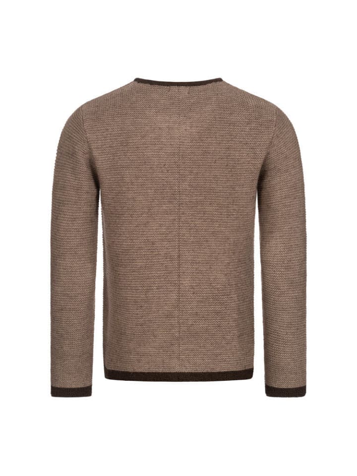 Nübler Trachtenstrickjacke Langarm Ignaz in braun günstig kaufen