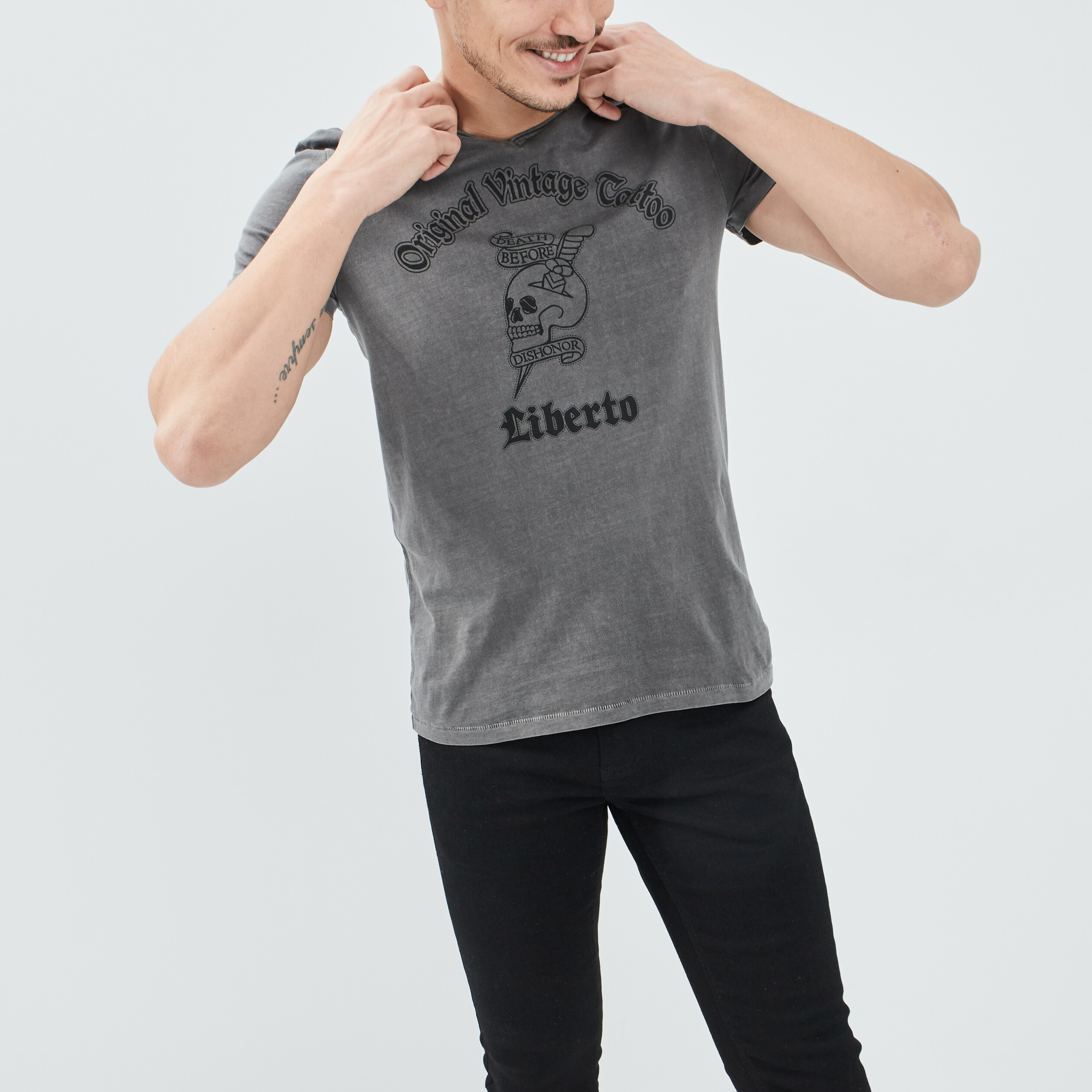 T-shirt Liberto gris foncé homme | La Halle
