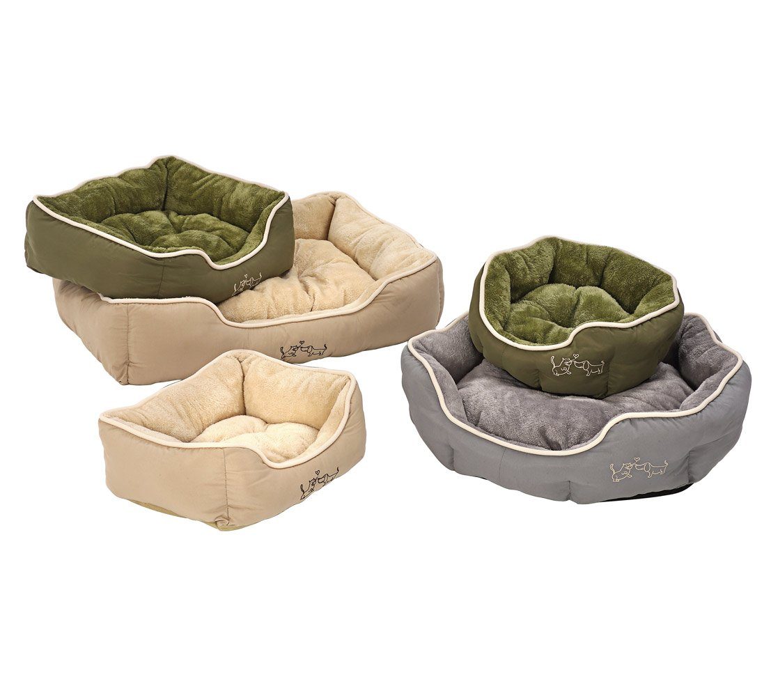 Dehner Tierbett Sammy, rechteckig, grau, versch. Größen, hochwertiges Hundebett/Katzenbett, mit herausnehmbarem Liegekissen