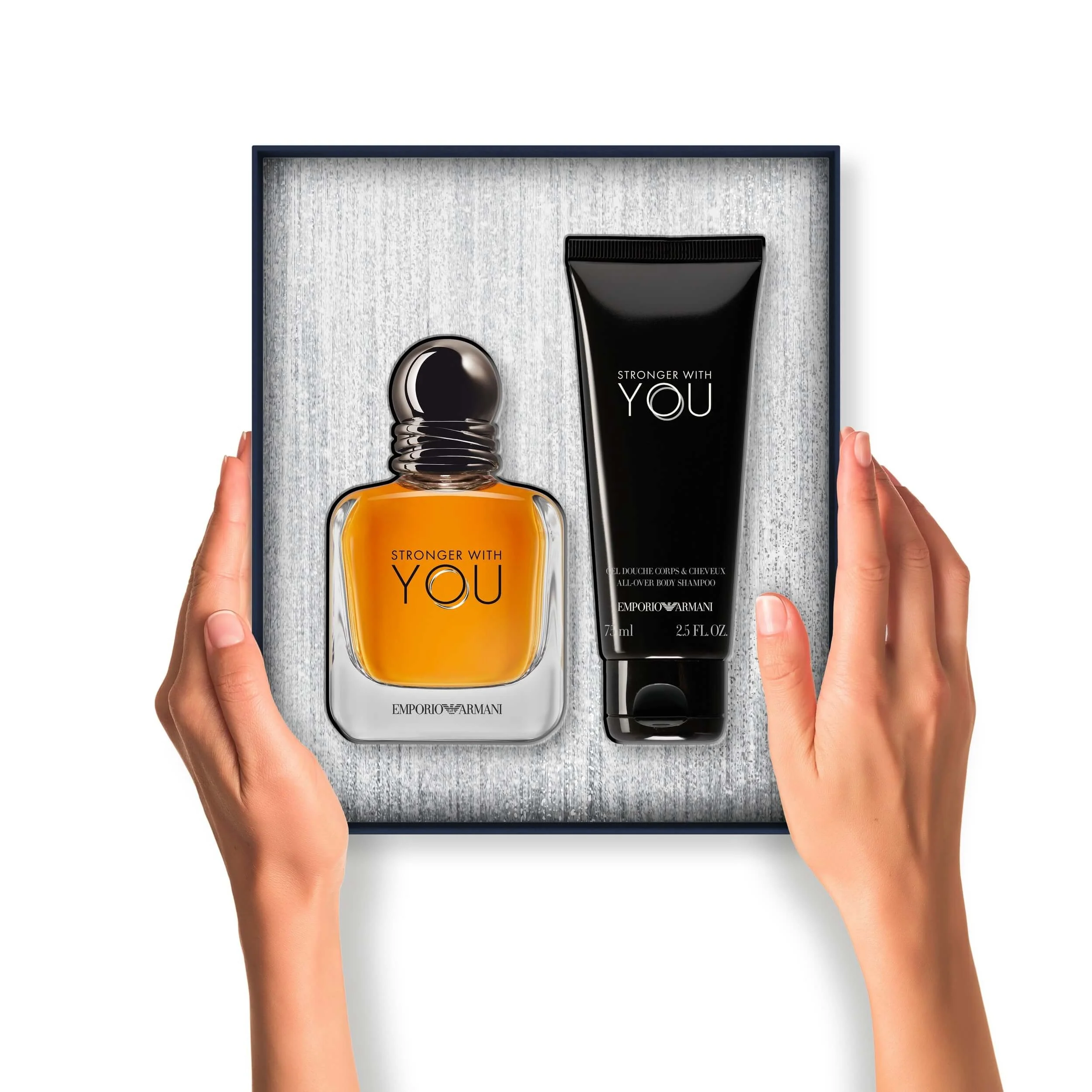 Emporio Armani for Him Geschenkset „Stronger With You“ + Duschgel 75 ml – Weihnachtskollektion 2025 – Herrenparfümbox, Eau de Toilette
