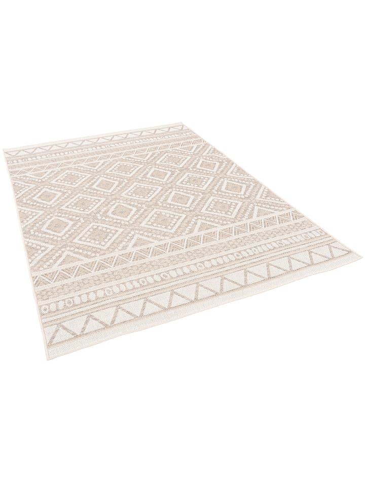 Pergamon In & Outdoor Teppich Flachgewebe Ottawa Ethno in Beige günstig kaufen 80 x 150cm