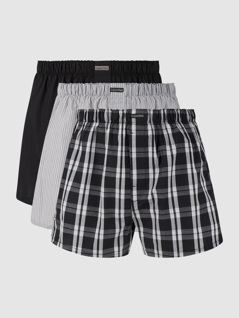 Boxershorts aus Baumwollmischung im 3er-Pack in schwarz