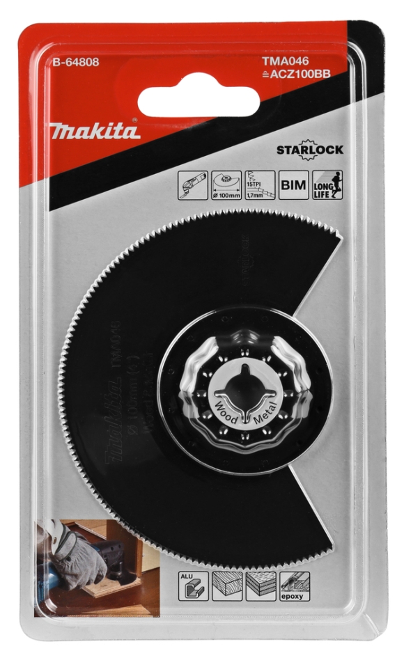 Makita Tilbehør B-64808 TMA046 Segmentsavklinge 100 mm til træ og stål
