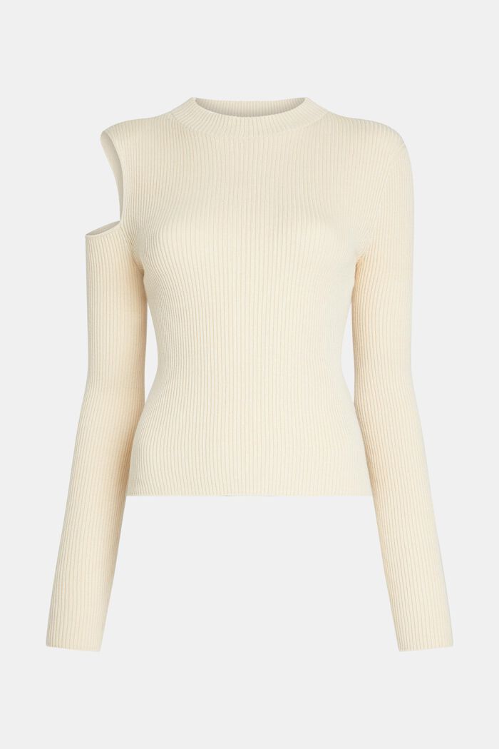 Rippstrickpullover mit Cut-out