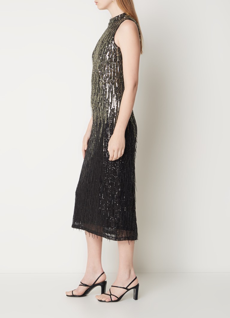 Phase Eight Clover sleeveless midi dress with sequins and fringes