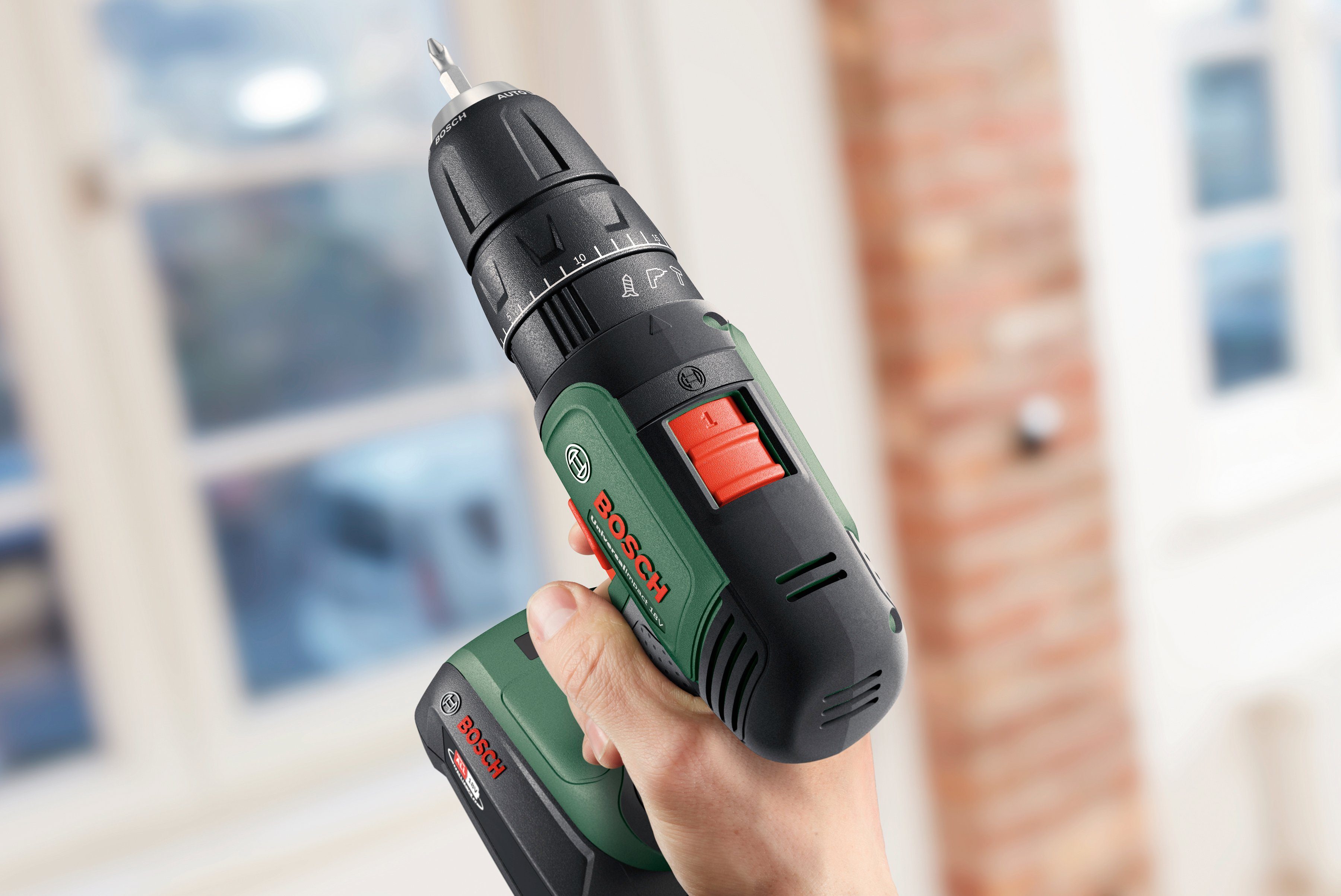 Bosch Home & Garden Akku-Schlagschrauber UniversalImpact 18V + 46AC set + AL18V-20, 1450 U/min, 34 Nm, (Set), Akku-Schlagbohrschrauber in Systembox S, mit umfangreichem Zubehör