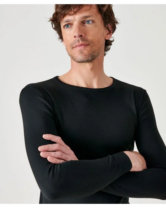 Tee-shirt col rond, maille interlock Thermolactyl