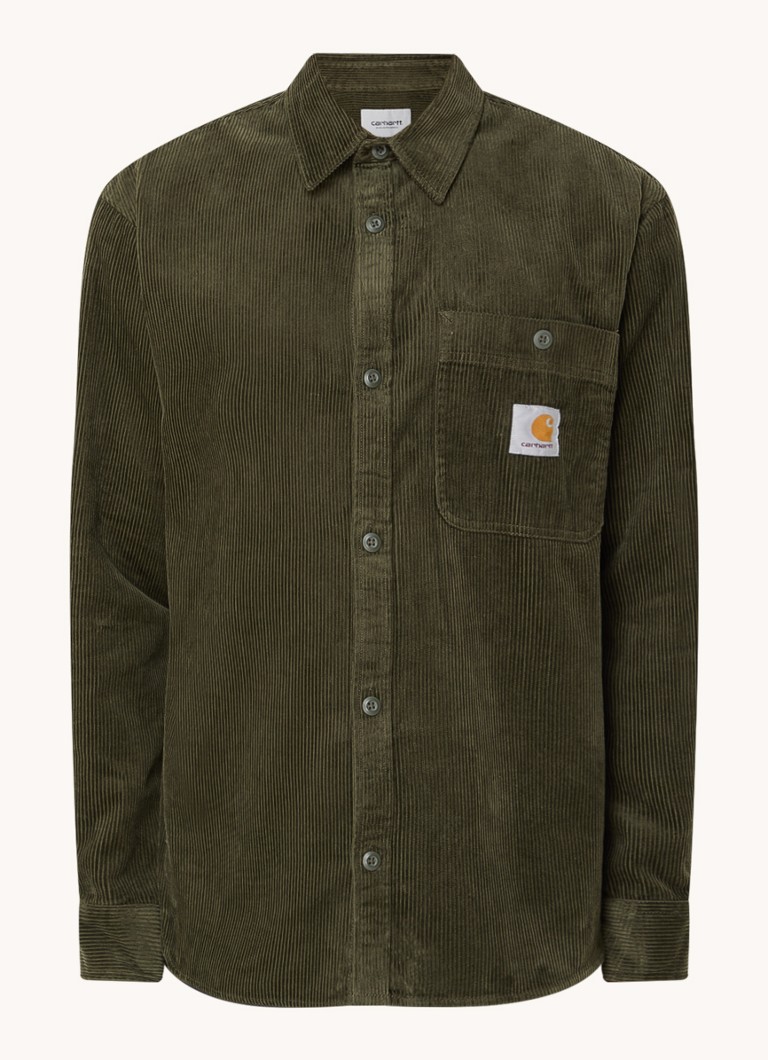 Carhartt WIP Flint regular fit kordbársony ing mellzsebekkel