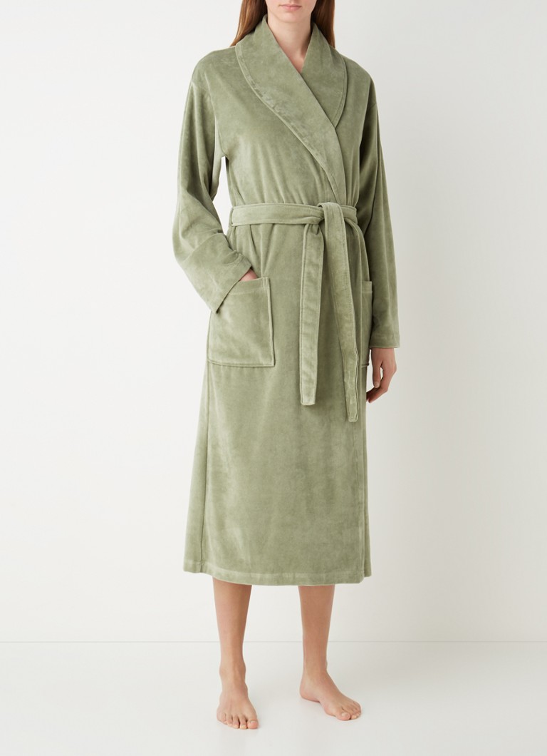 Halat de baie Vandyck Grace din catifea cu buzunare laterale - unisex