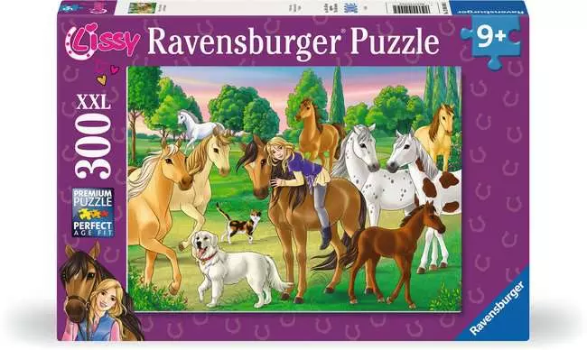 Kinderpuzzle ab 9 Jahren - Lissy und Arcado auf der Koppel - 300 Teile