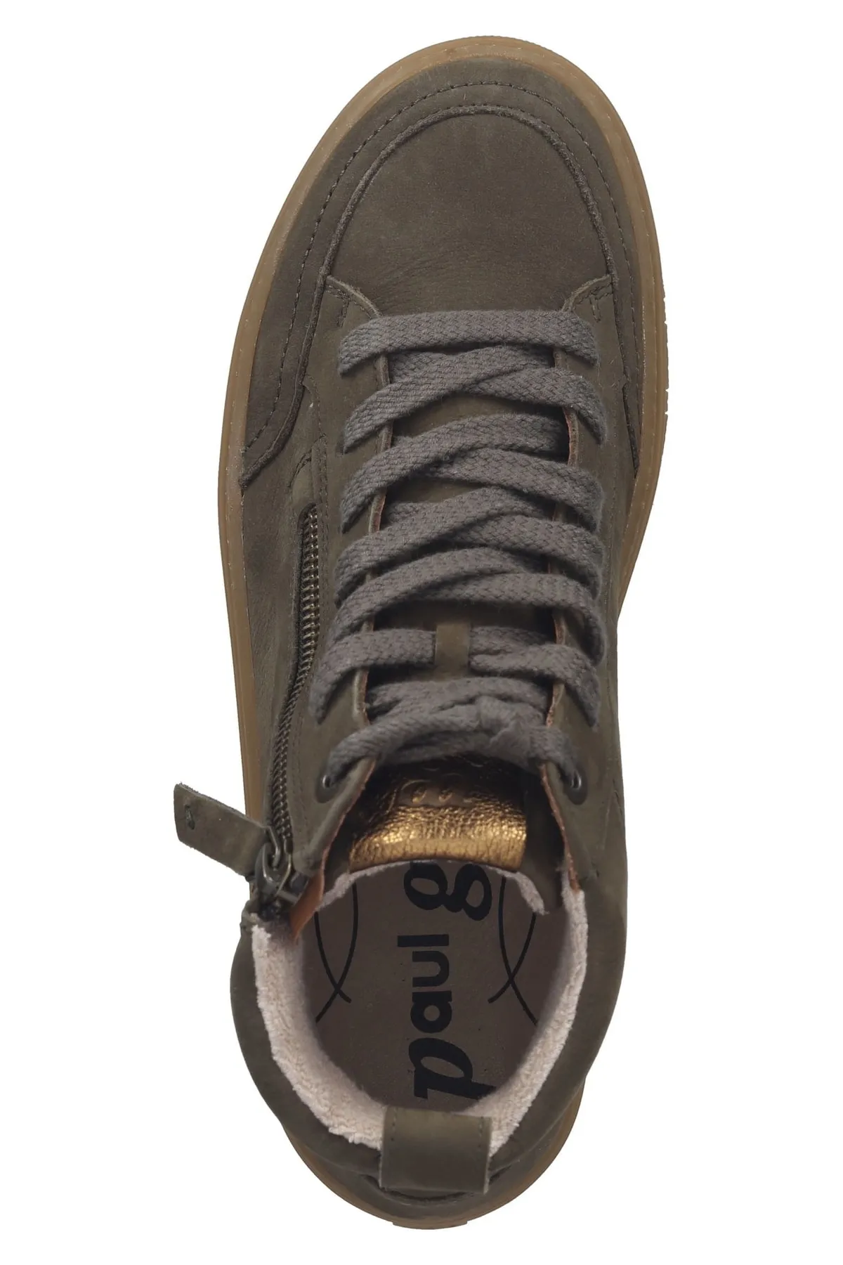 Paul Green  Sneaker - Khaki - Flacher Absatz