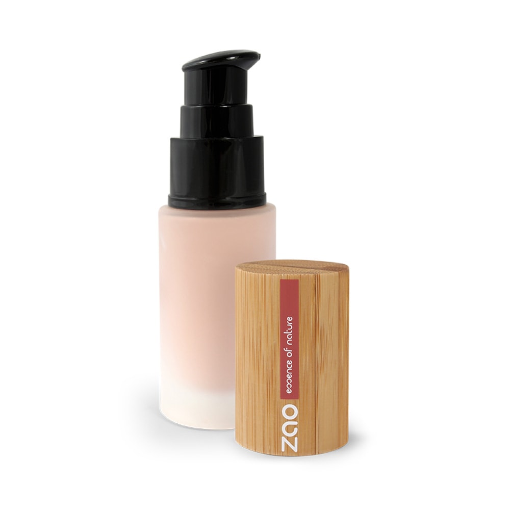zao essence of nature Fond de teint fluide Soie de teint 711 Sable clair ZAO Fond de teint fluide certifié bio, vegan, 100% naturel et rechargeable