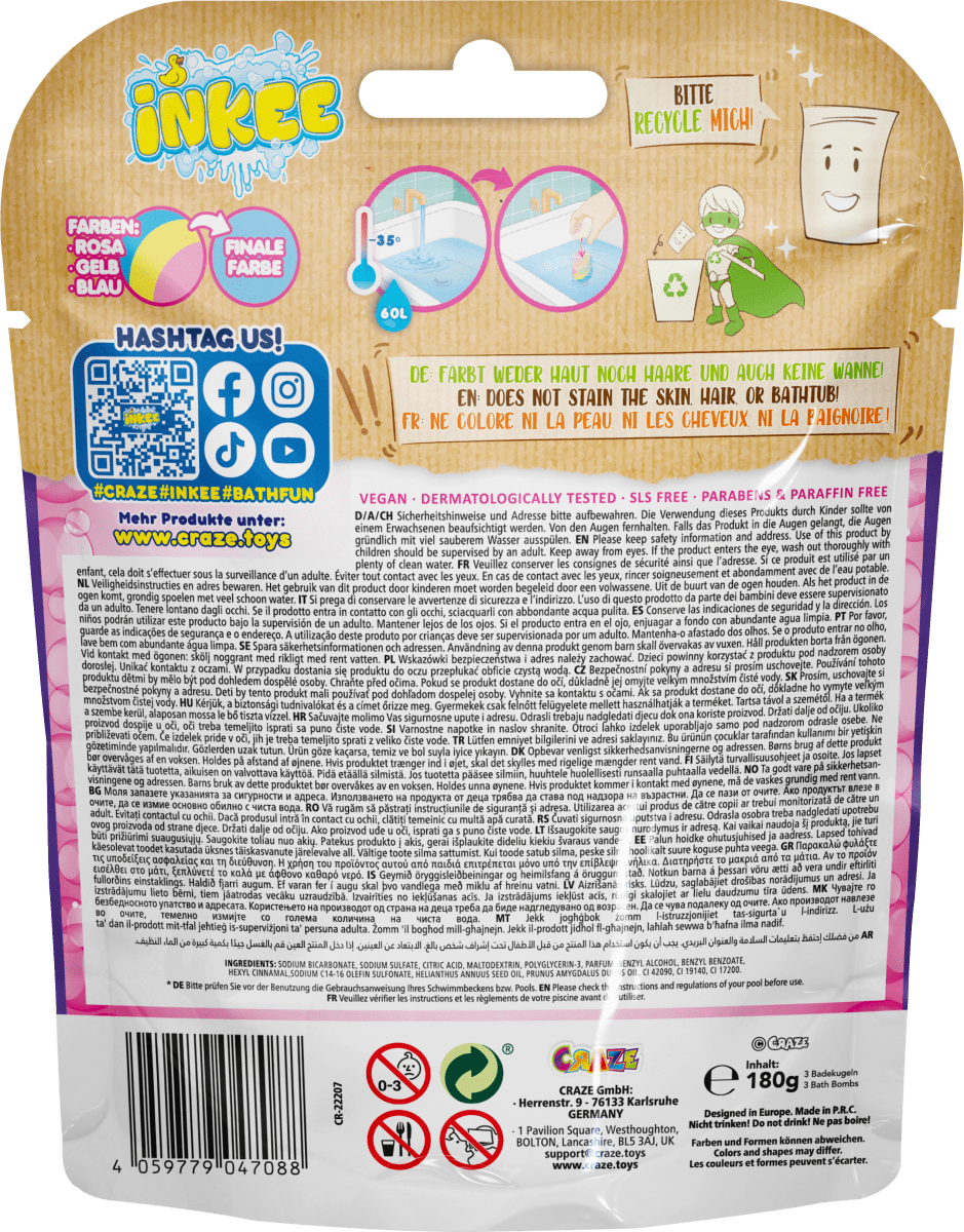 Kinder Badezusatz Badebombe Rainbow Multipack, 3 St