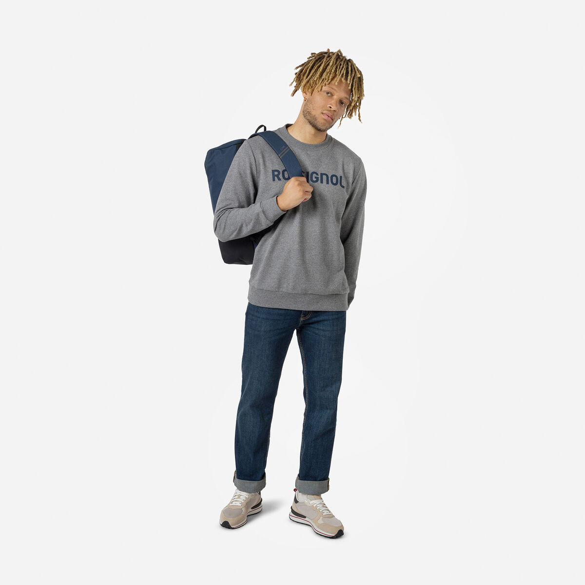 Herrensweatshirt mit Logo und Rundhalsausschnitt