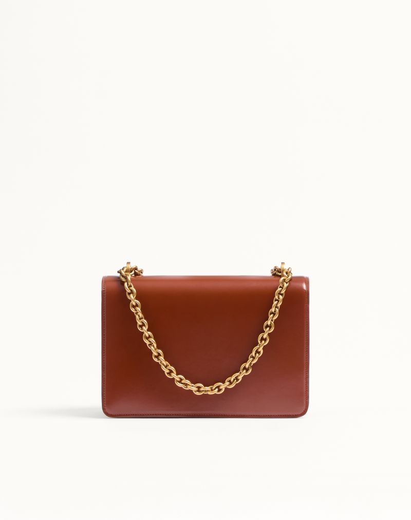 Bolsa de ombro Valentino Garavani Vain em couro de bezerro brilhante