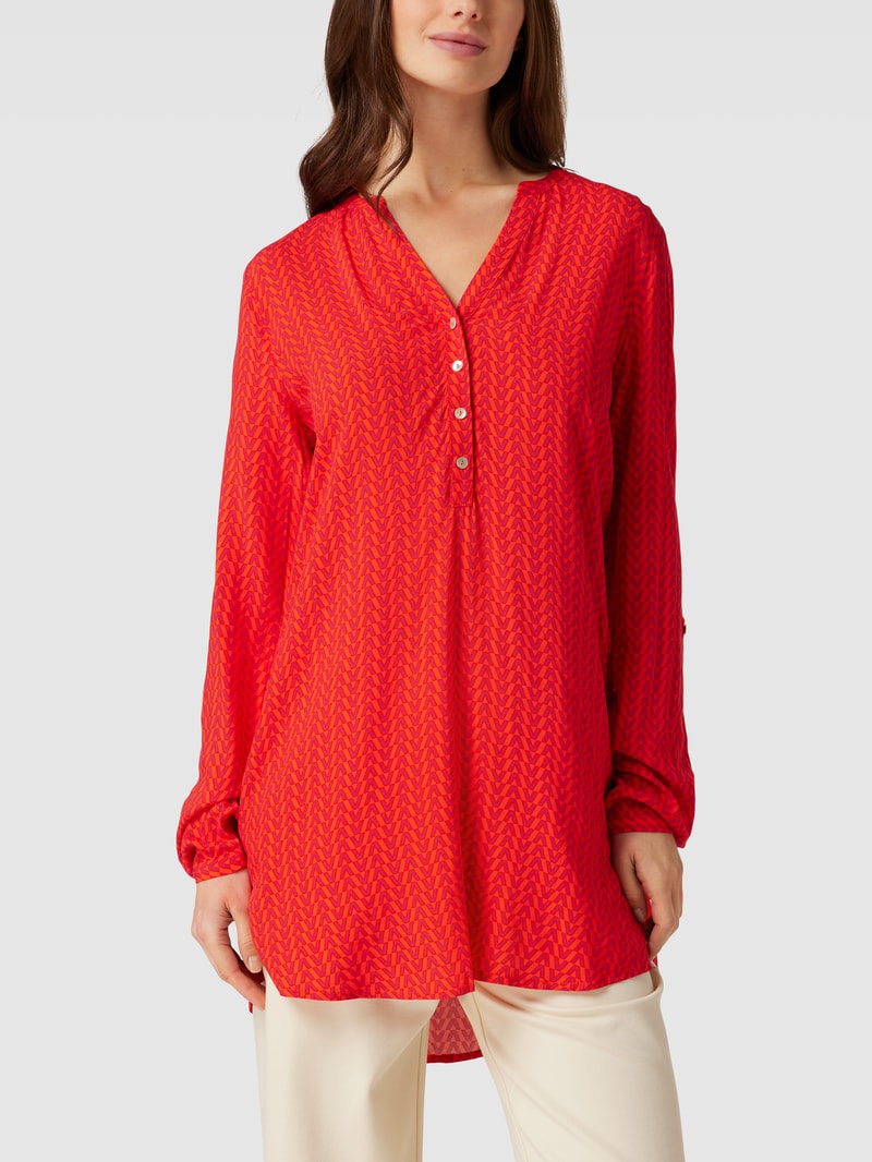 Blusenshirt mit Allover-Muster in dunkel orange