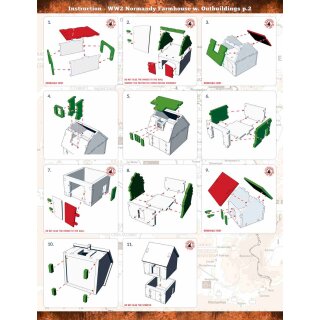 WW2 Normandy Farmhouse w. Outbuildings (PREPAINTED)