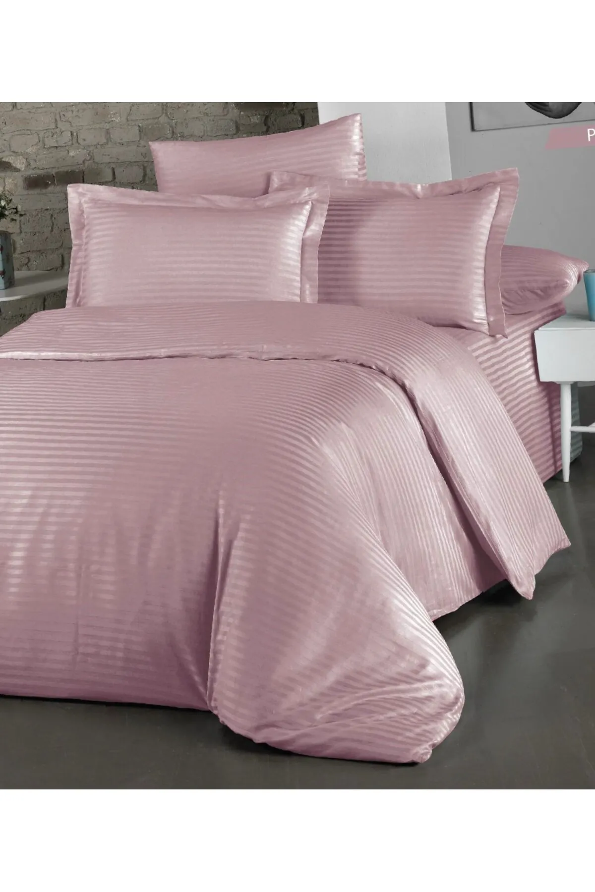 Güvenal  LİYA Boxed Baumwollsatin Doppelbettbezug-Set | Bettbezug | Satin-Bettbezug | Mitgift-Bettbezug