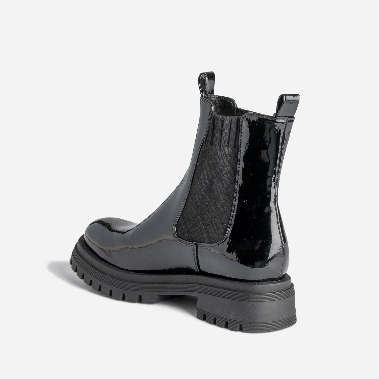 Cheslea boots TEXTO noir verni éco-conçu