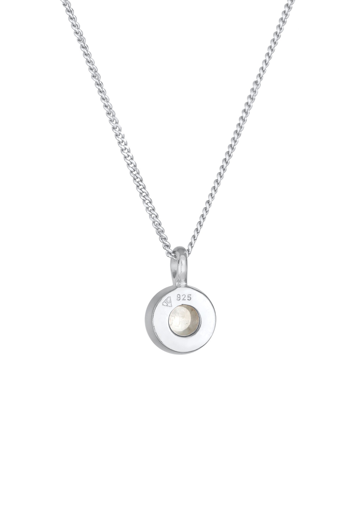Elli PREMIUM Klassischer Solitär-Anhänger für Damen mit Mondstein aus 925er Sterlingsilber