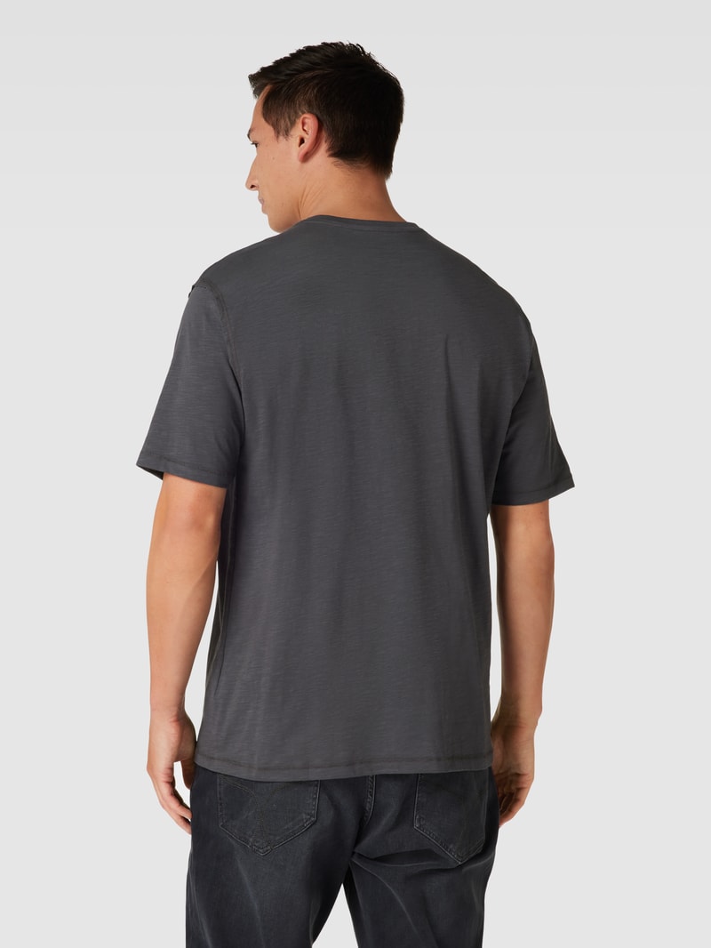 T-Shirt mit Knopfleiste in dunkelgrau