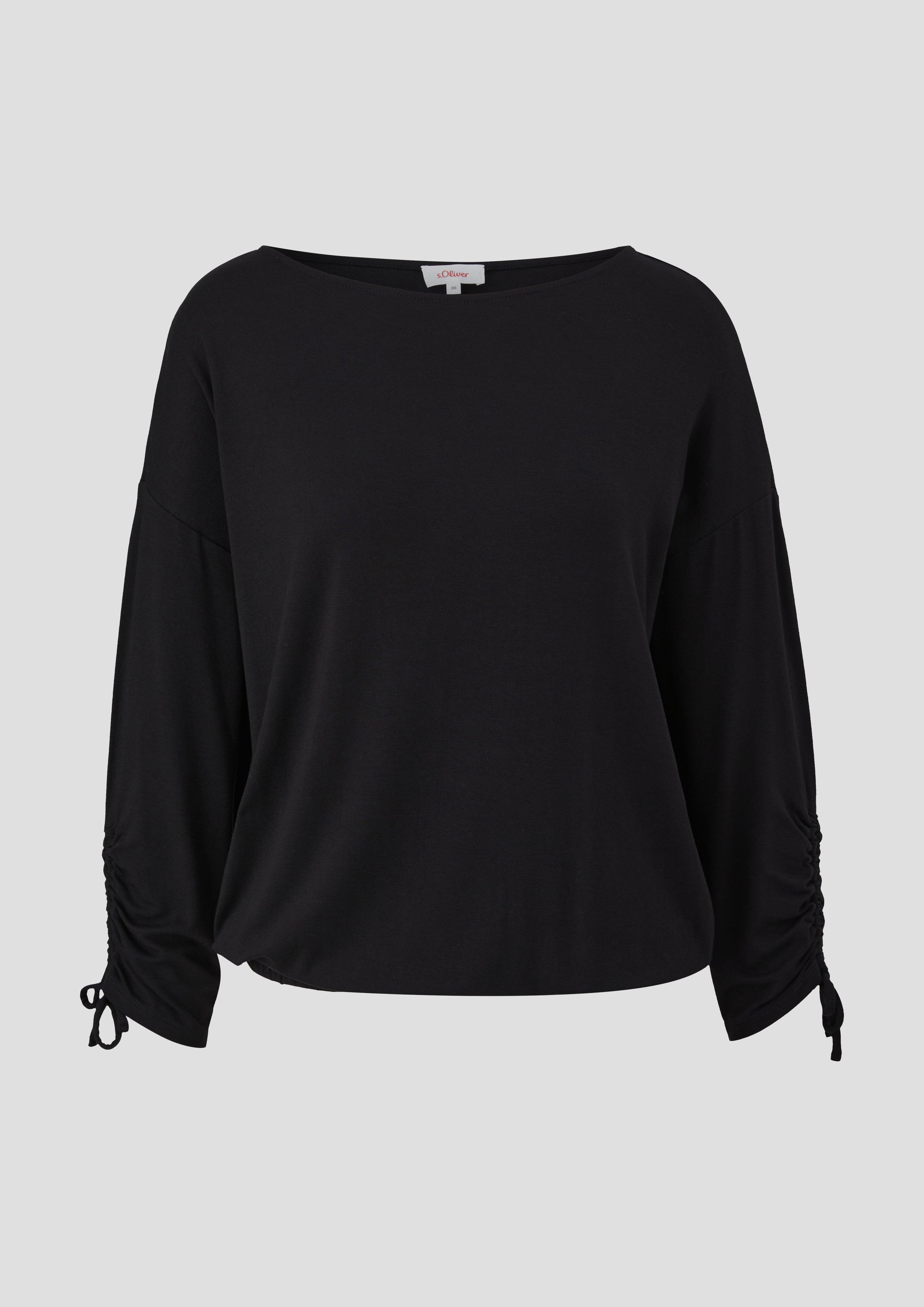 Langarmshirt mit Raffung an den Ärmeln   2142202-9999
