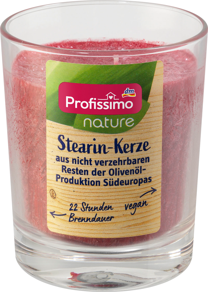 Stearin- Kerzenglas bordeaux nature, 1 St