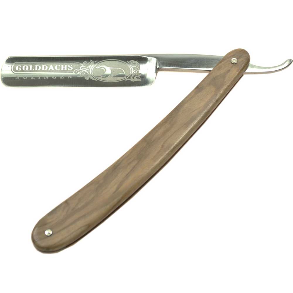 Golddachs Rasiermesser, Olivenholz