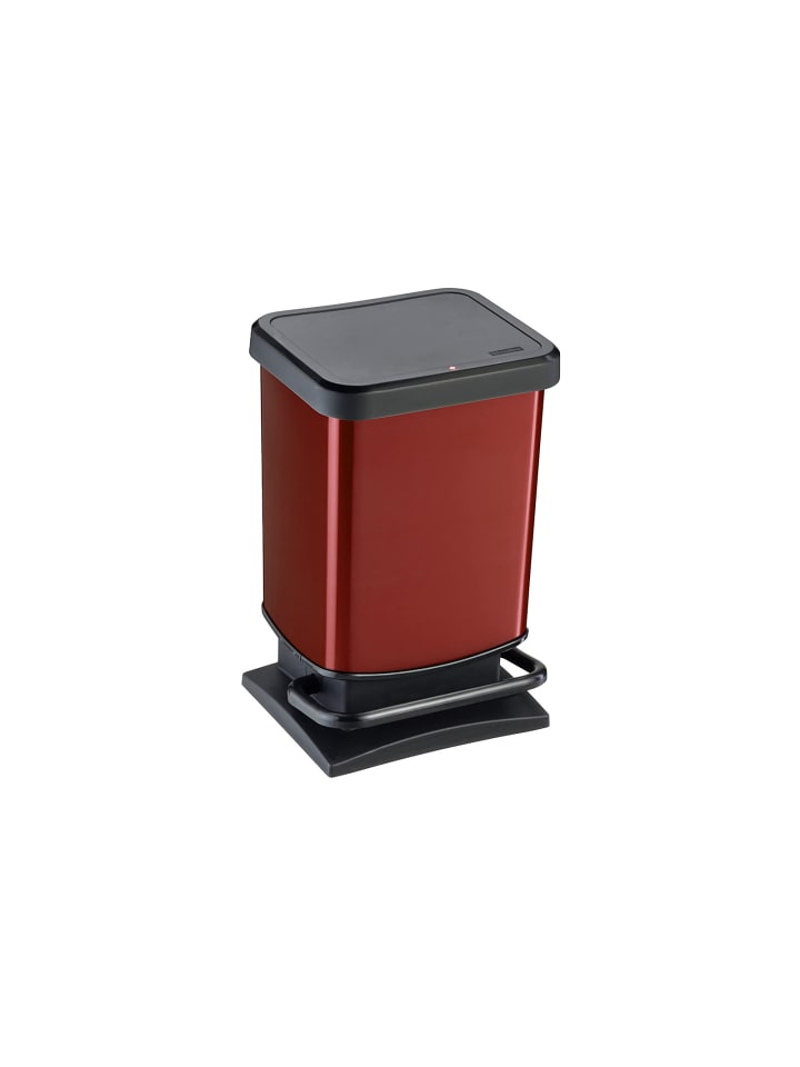 Rotho Paso Mülleimer 20l mit Deckel, Kunststoff (PP) in Rot metallic günstig kaufen onesize