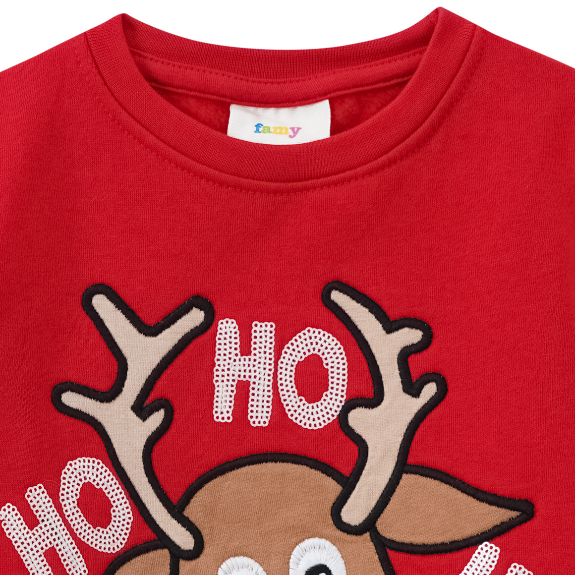 Mädchen Weihnachtssweatshirt mit Applikation rot