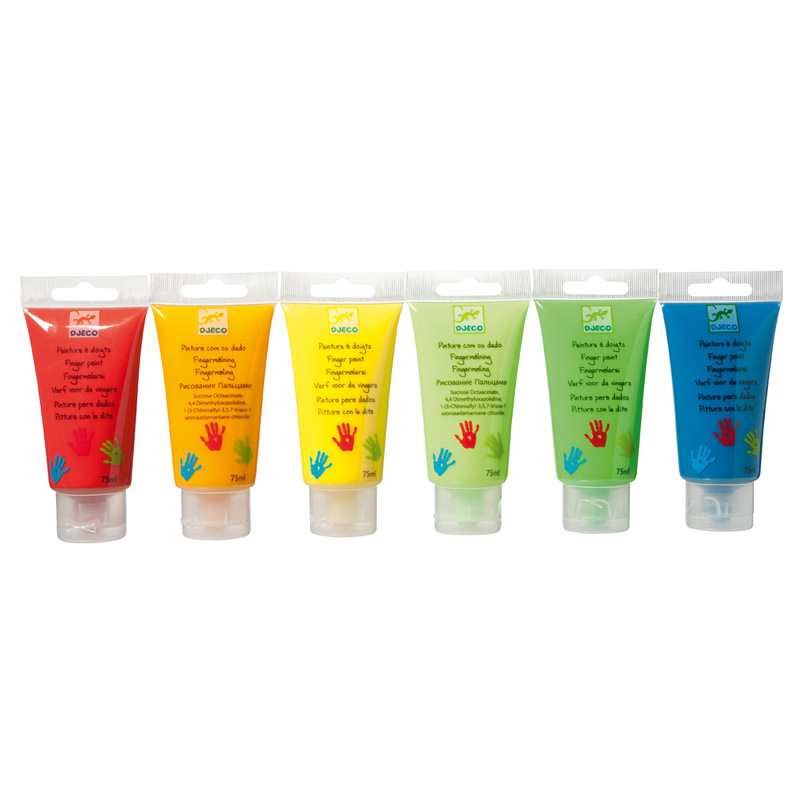 6 bouteilles de peinture à doigts Djeco