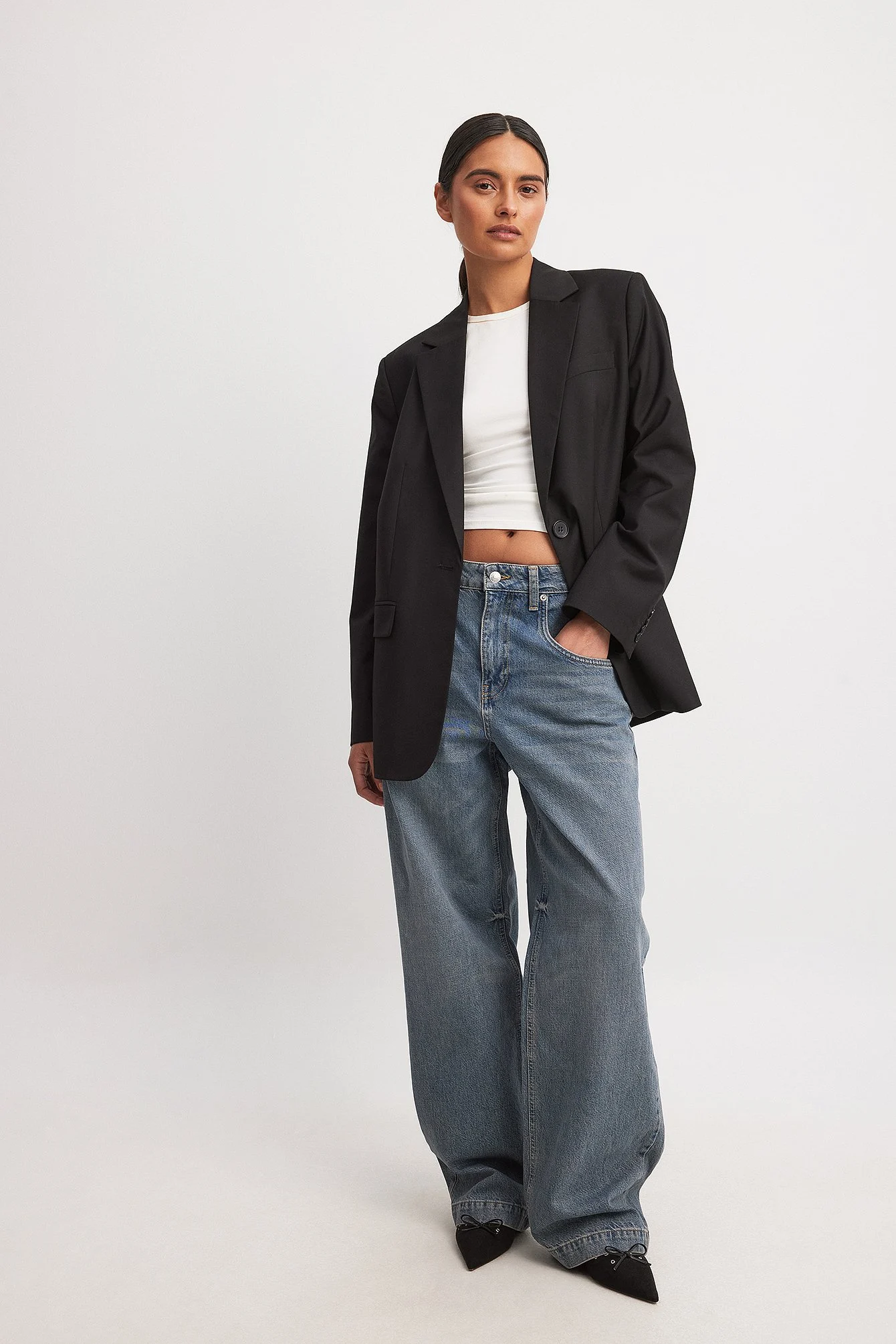 Lockere Jeans mit Taschendetail