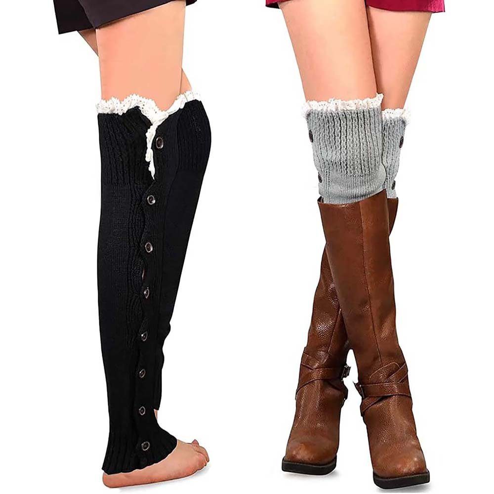 DRSEON Beinstulpen 2 Paar Winter Stulpen Damen Gestrickte Beinwärmer Lang Stulpe (2-St)