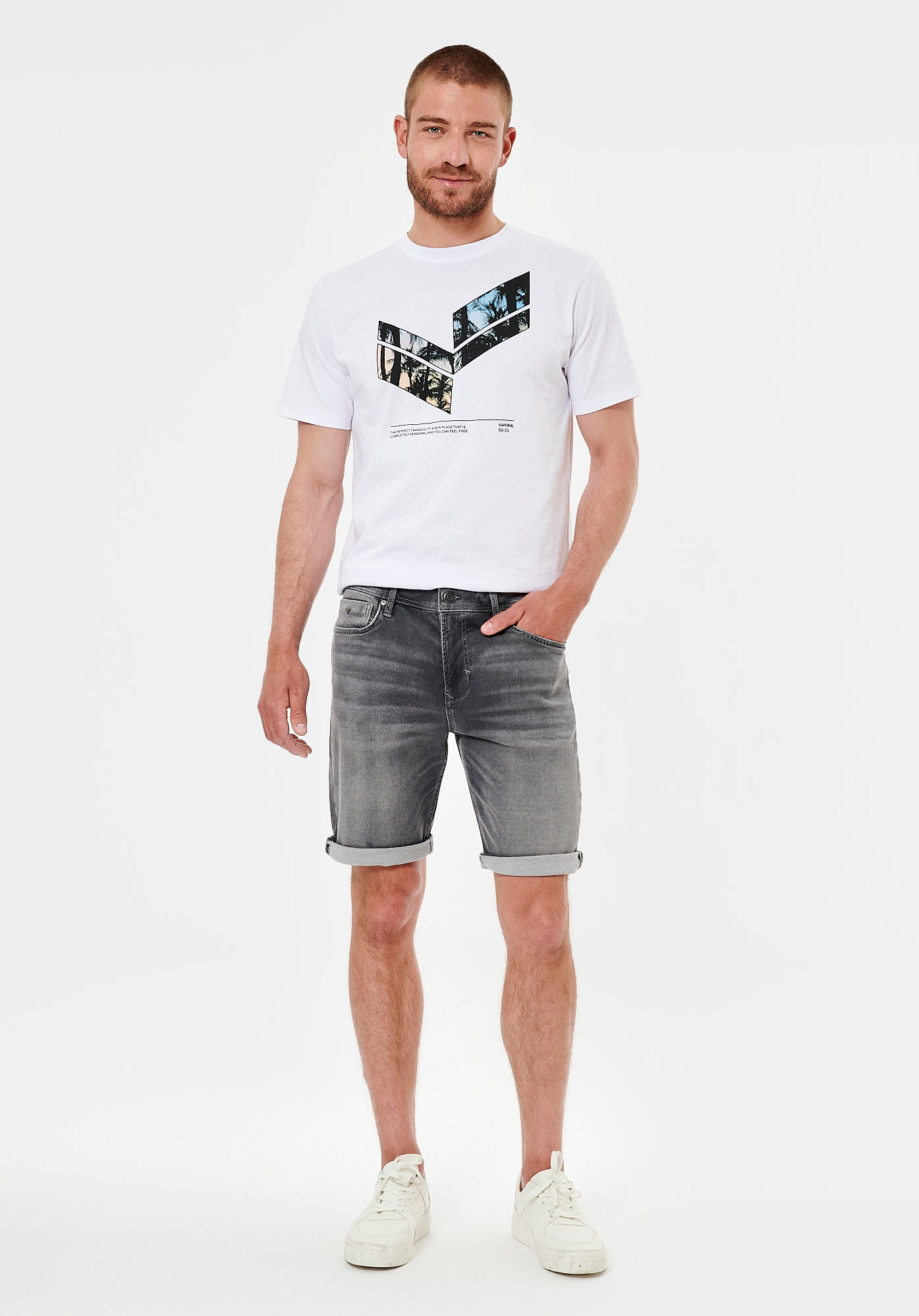 ELIX   Short gris straight homme