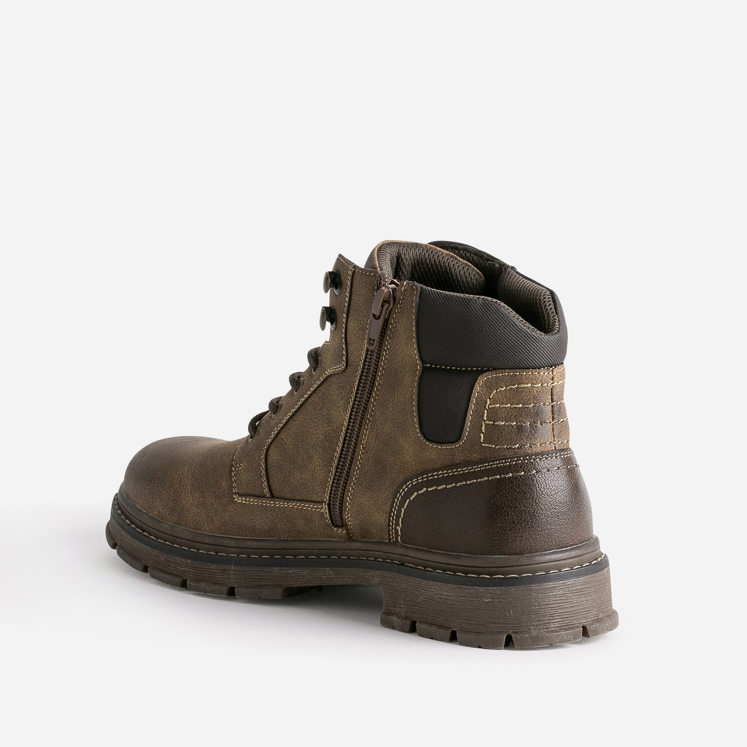 Boots à lacet marron à semelle crantée