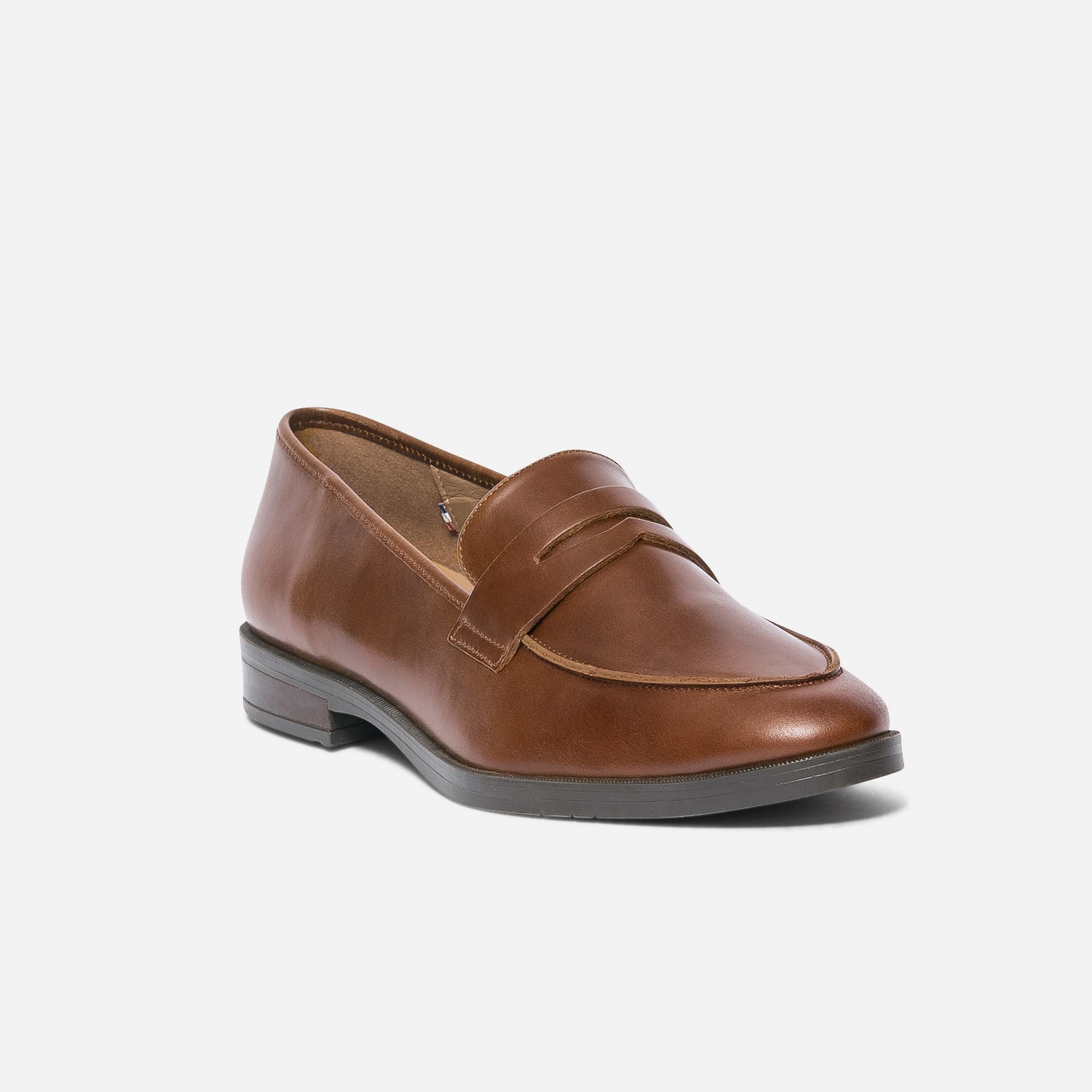 Mocassin ERAM FLEX cognac en cuir verni