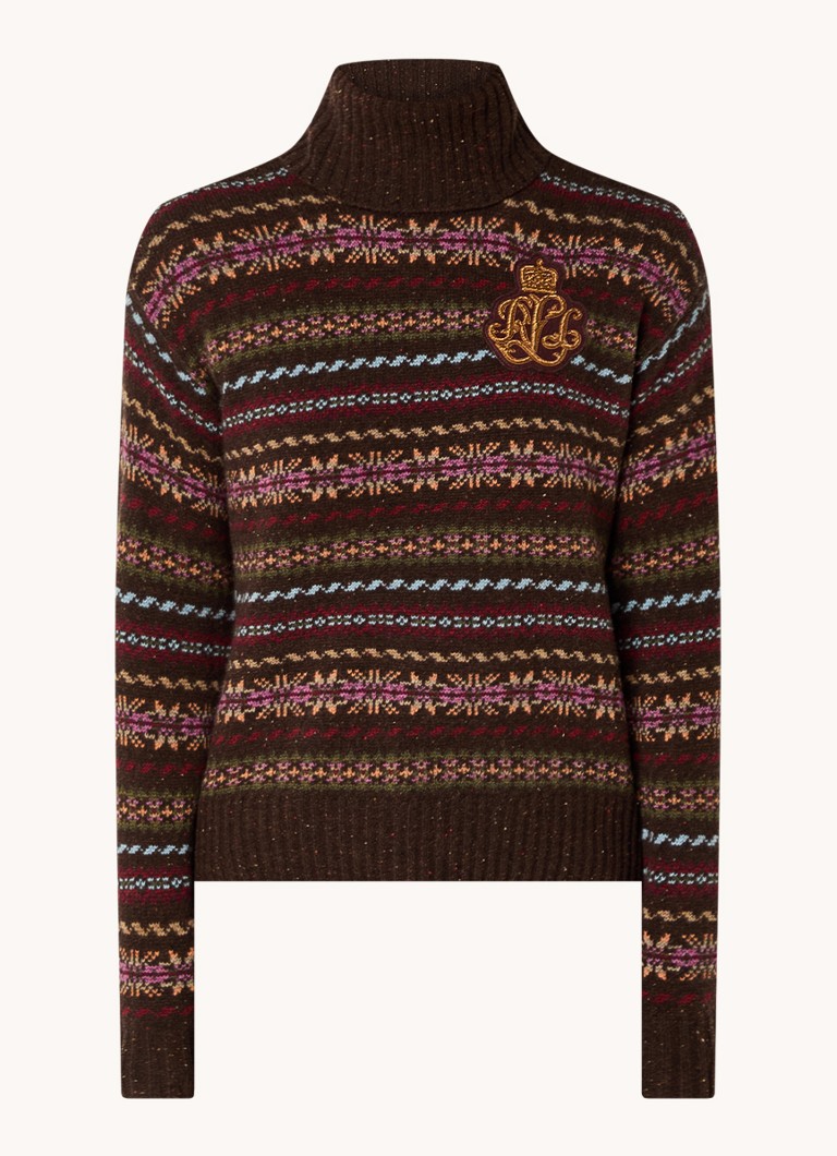 Pulover Ralph Lauren din amestec de lână fin tricotat cu logo brodat