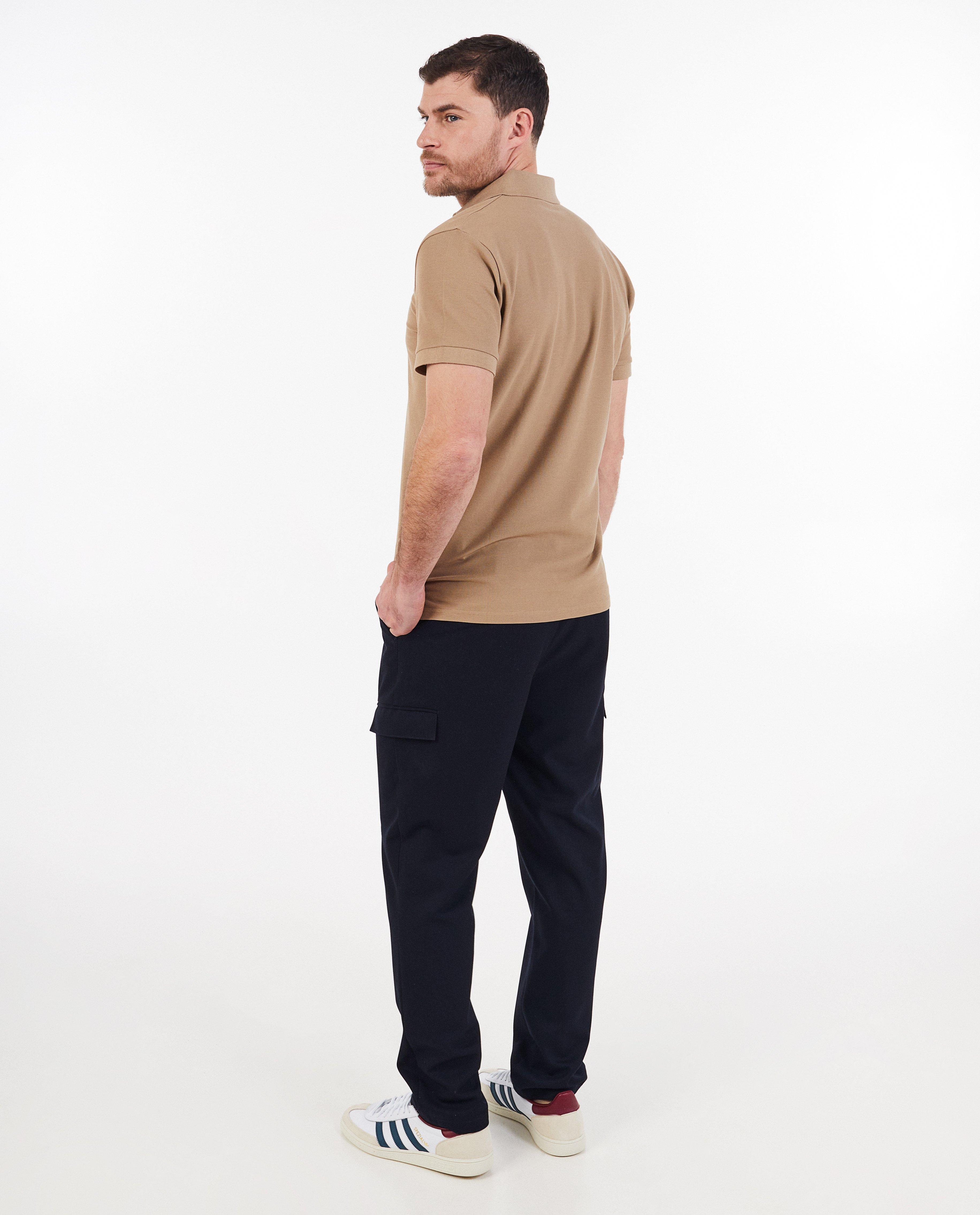 Tricou polo maro Quarterback, croială regulată, maro deschis