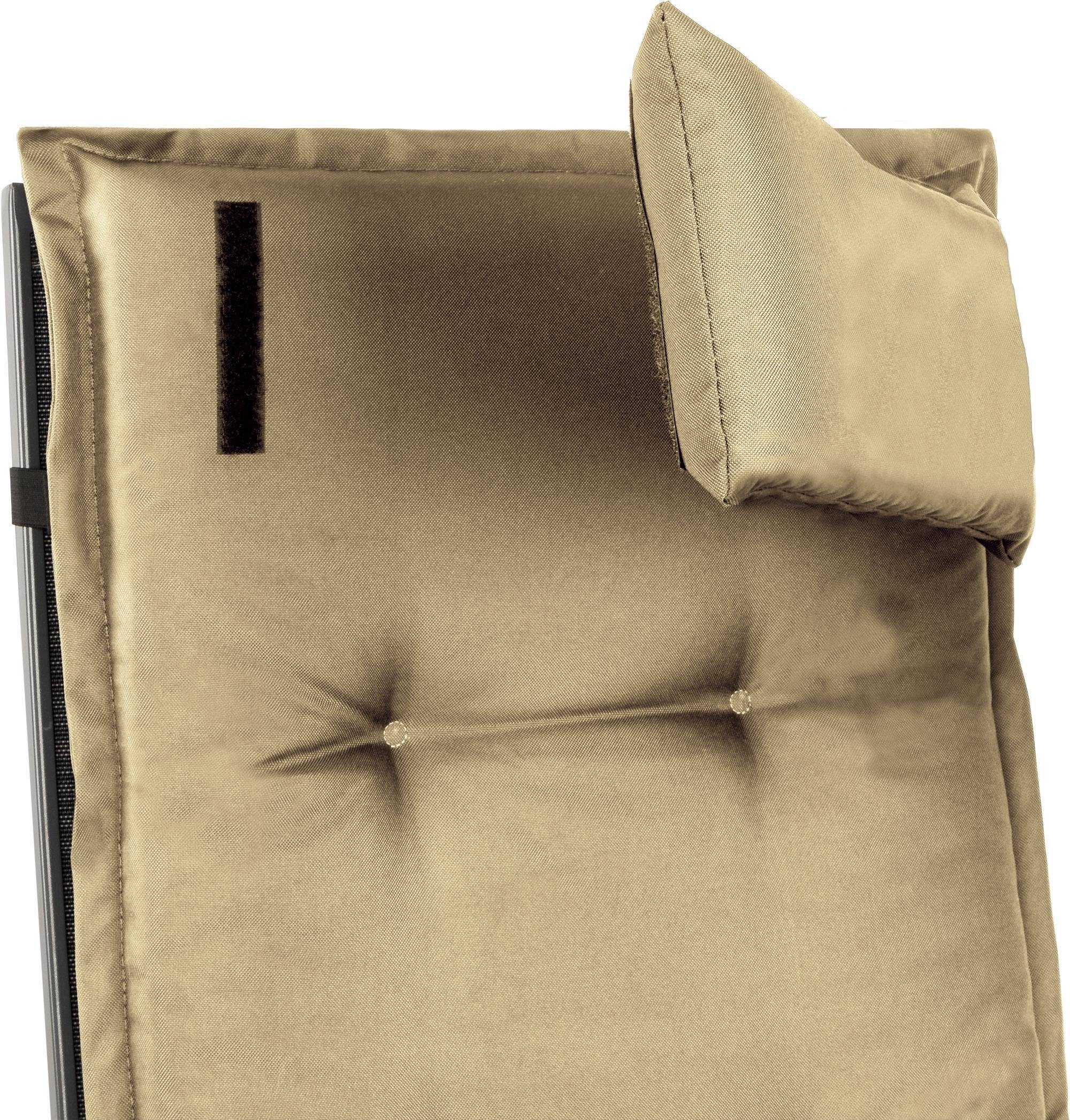 Aspero Hochlehnerauflage Stuhlauflage Hochlehner mit Kissen Palermo, Gepolsterte und wasserdichte Outdoor Auflage