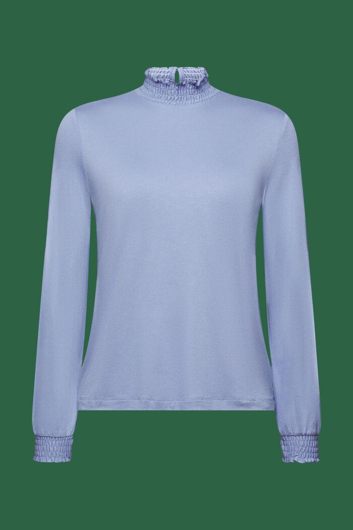 Longsleeve mit Smok-Details, LENZING™ ECOVERO™
